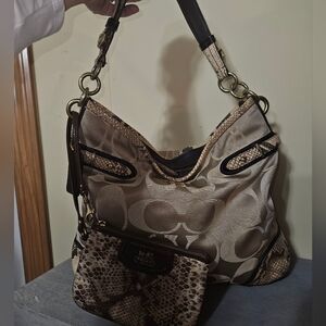 Coach Tan and Brown Shoulder Bag Set